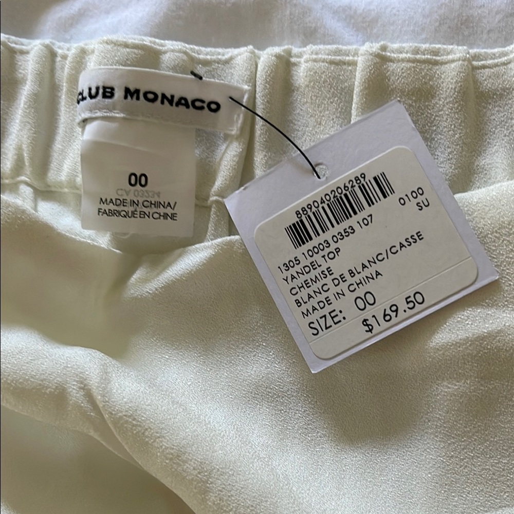 New Club Monaco Cream Blouse
